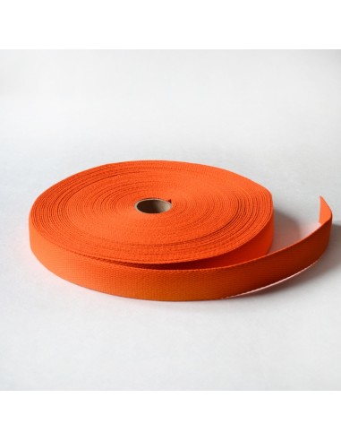 Sangle Coton Uni 30mm - Orange Pop