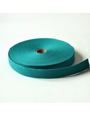 Sangle Coton Uni 30mm - Bleu Canard