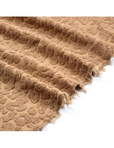 Tissu éponge Léopard - Brun