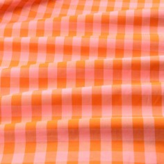 Tissu Coton Vichy - Orange...