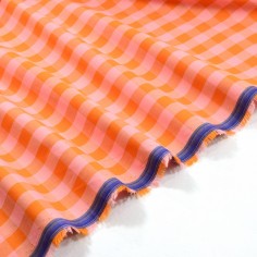 Tissu Coton Vichy - Orange... 2