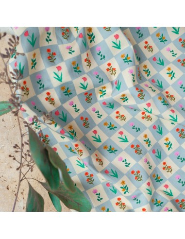 Tissu Satin de Coton - Garden Square...