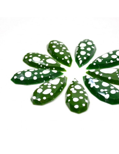 Bouton - Larme à facettes XXL - Vert...