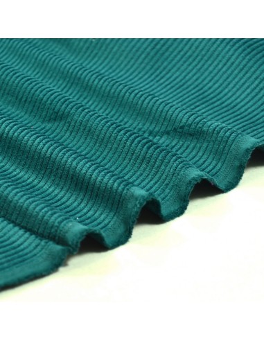 Tissu Velours Côtelé - Bleu Canard