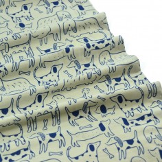 Tissu Jersey - Dogs - Kaki... 2